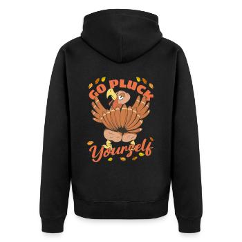 Drôle de dinde Allez vous plumer Hunter Thanksgiving - Veste à capuche bio Premium Unisexe - noir - Dos - Nico (187cm)