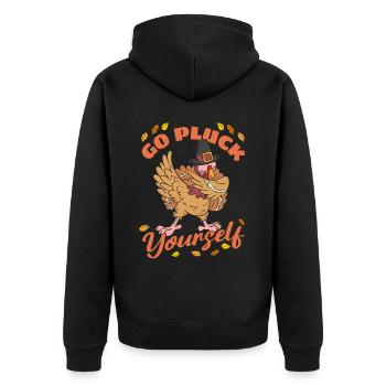 Drôle de dinde Allez vous plumer Hunter Thanksgiving - Veste à capuche bio Premium Unisexe - noir - Dos - Nico (187cm)