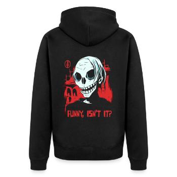 zombie médiéval effrayant drôle - Veste à capuche bio Premium Unisexe - noir - Dos - Nico (187cm)