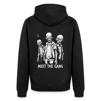 I love zombies, meet the zombie gang - Unisex Premium Organic Zip Hoodie - black - Back - Nico (187cm)