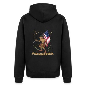 Folklore, créatures mythiques, Indiens - Veste à capuche bio Premium Unisexe - noir - Dos - Nico (187cm)