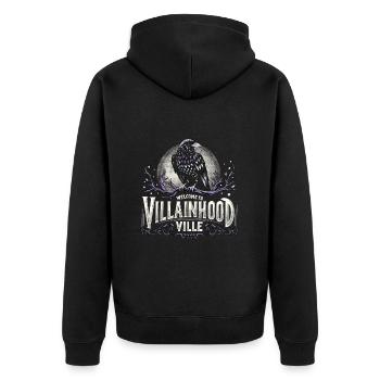 Antagonist Evil Rogue - Unisex Premium Organic Zip Hoodie - black - Back - Nico (187cm)