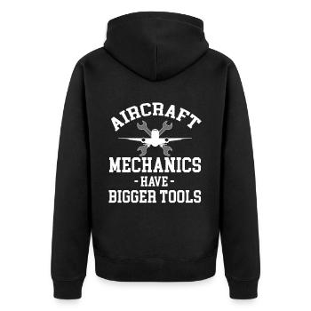 Les mécaniciens d’aéronefs ont de plus gros outils - Veste à capuche bio Premium Unisexe - noir - Dos - Nico (187cm)