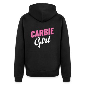Carbie Girl Carbs Lover Breakfast - Unisex Premium Organic Zip Hoodie - black - Back - Nico (187cm)