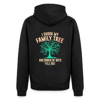 Genealogie Genetik Genealogist Vorfahren - Unisex Premium Bio Zip Hoodie - Schwarz - Hinten - Nico (187cm)