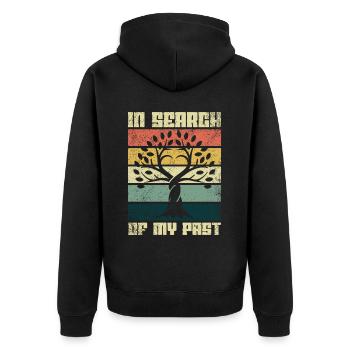 Genealogie Genetik Genealogist Vorfahren - Unisex Premium Bio Zip Hoodie - Schwarz - Hinten - Nico (187cm)