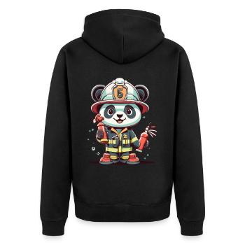 Le héros du sauvetage Panda en action - Veste à capuche bio Premium Unisexe - noir - Dos - Nico (187cm)