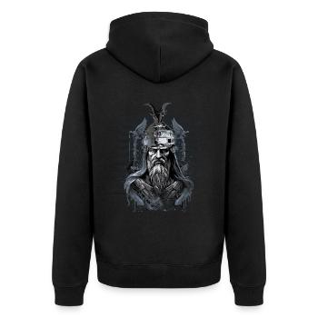 Albanian Skanderbeg Kosovo Designs for Albanians - Unisex Premium Organic Zip Hoodie - black - Back - Nico (187cm)