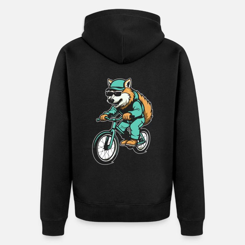 Wolf Cyclisme - Veste à capuche bio Premium Unisexe - noir