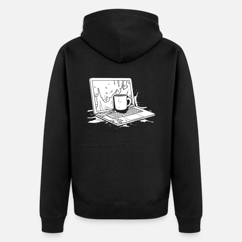 Entwickler Coder Programmierer Kaffee - Unisex Premium Bio Zip Hoodie - Schwarz