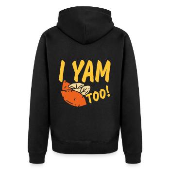 She's my sweet potato I yam, I yam too - Veste à capuche bio Premium Unisexe - noir - Dos - Nico (187cm)
