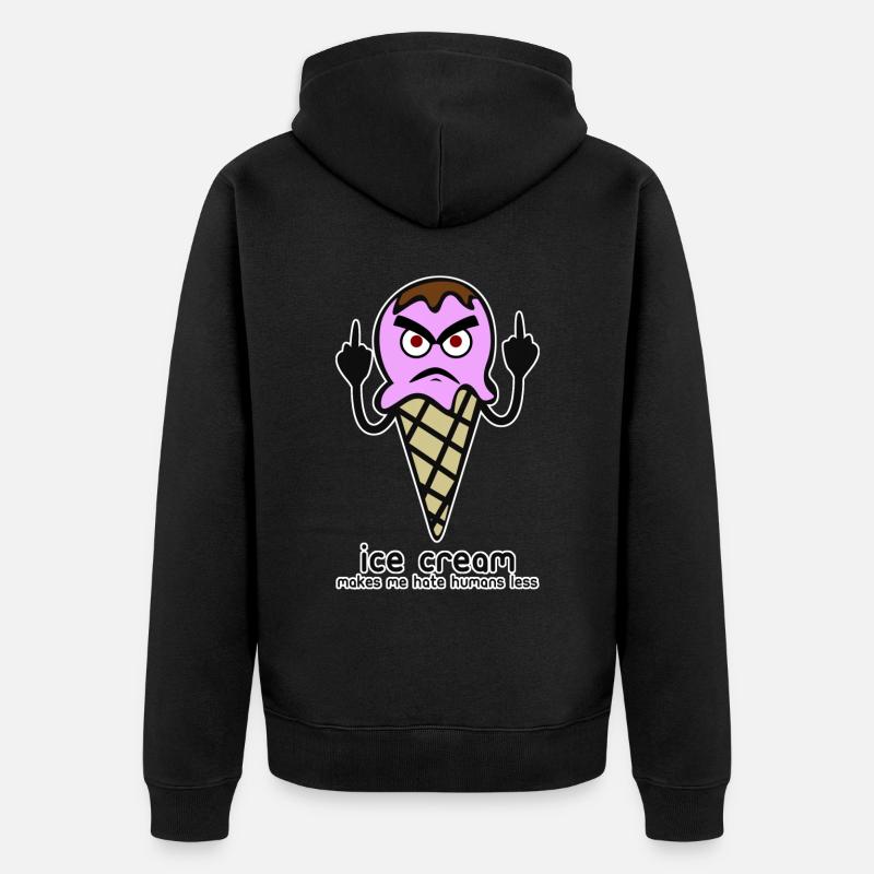 Crème glacée grincheuse - Veste à capuche bio Premium Unisexe - noir