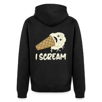 Icecream Screaming Ice Cream - Unisex Premium Bio Zip Hoodie - Schwarz - Hinten - Nico (187cm)