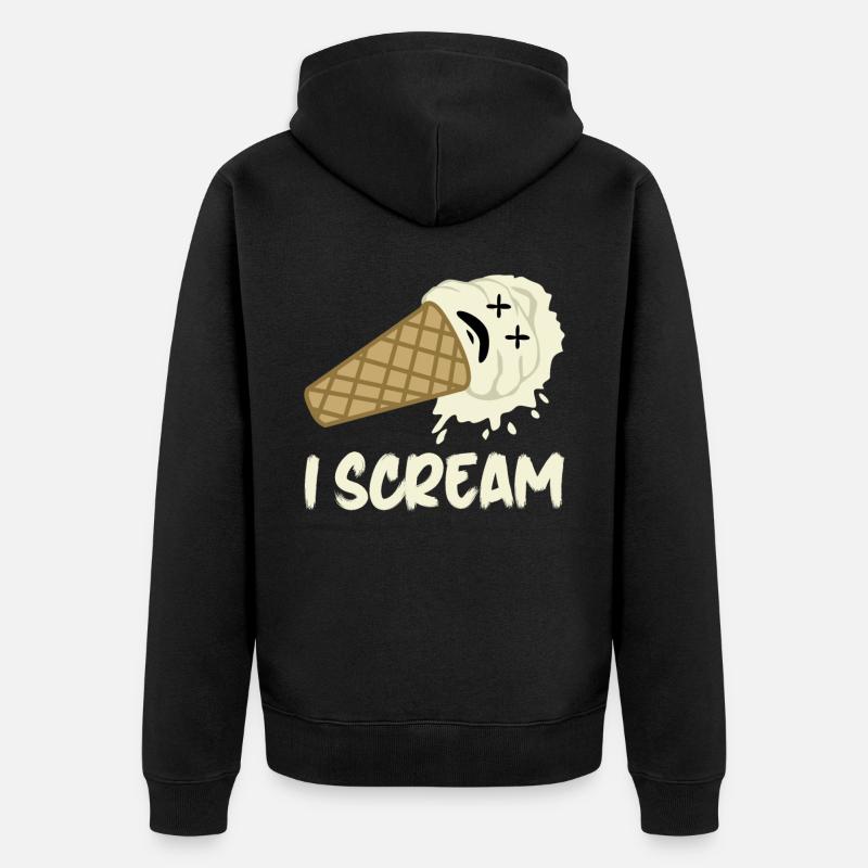 Crème glacée Screaming Crème glacée - Veste à capuche bio Premium Unisexe - noir