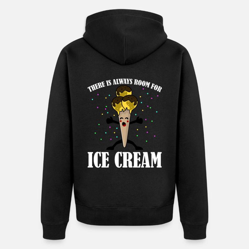 Crème glacée Blague Crème glacée - Veste à capuche bio Premium Unisexe - noir