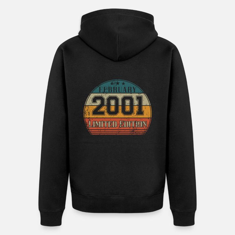 Anniversaire - Edition Limitée Février 2001 - Veste à capuche bio Premium Unisexe - noir