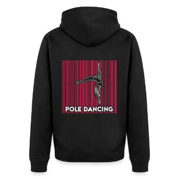 Pole Dance Tänzerin, Stangentanz, Pole Dancing - Unisex Premium Bio Zip Hoodie - Schwarz - Hinten - Nico (187cm)