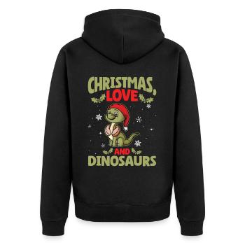 Dino Boy Enfants Noël Amour Dinosaure - Veste à capuche bio Premium Unisexe - noir - Dos - Nico (187cm)