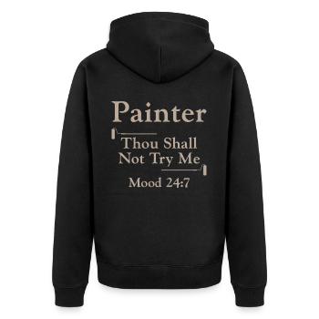 Bible du peintre en bâtiment décorateur - Veste à capuche bio Premium Unisexe - noir - Dos - Nico (187cm)