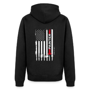 House Painter Decorator American - Unisex Premium Organic Zip Hoodie - black - Back - Nico (187cm)