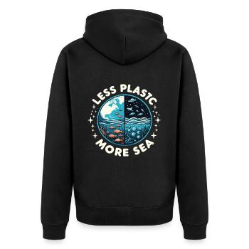 Moins de plastique, plus d’environnementalistes de l’environnement marin - Veste à capuche bio Premium Unisexe - noir - Dos - Nico (187cm)