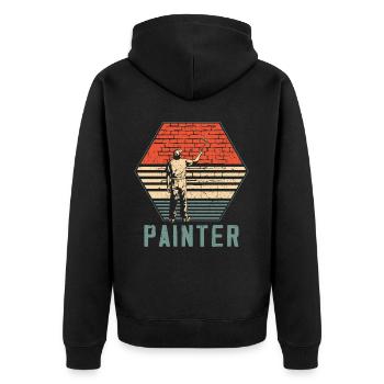 House Painter Decorator Retro - Unisex Premium Organic Zip Hoodie - black - Back - Nico (187cm)