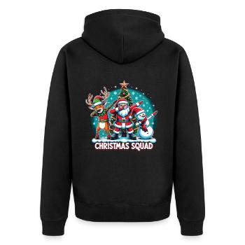 Christmas Squad - Unisex Premium Organic Zip Hoodie - black - Back - Nico (187cm)