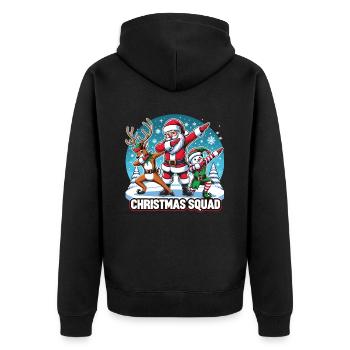 Christmas Squad - Unisex Premium Organic Zip Hoodie - black - Back - Nico (187cm)