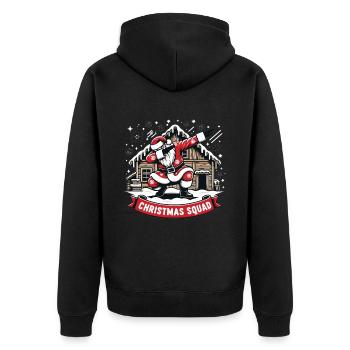 Christmas Squad - Unisex Premium Bio Zip Hoodie - Schwarz - Hinten - Nico (187cm)