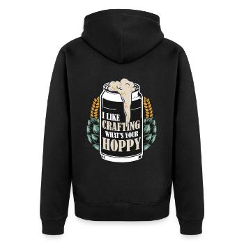 Craft Beer Hop Brewer Funny Brewery Homebrew - Unisex Premium Bio Zip Hoodie - Schwarz - Hinten - Nico (187cm)