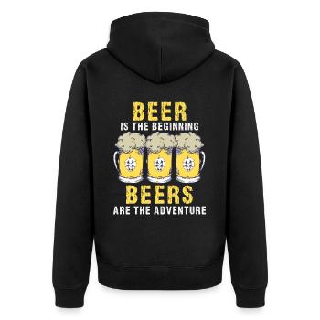 Homebrew Craft Beer Drinking Funny Saying Brewery - Unisex Premium Bio Zip Hoodie - Schwarz - Hinten - Nico (187cm)