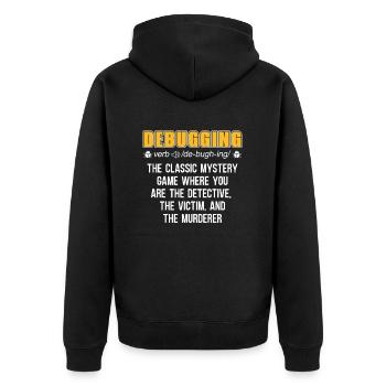 Developer Coder Programmer Funny Debugging - Unisex Premium Organic Zip Hoodie - black - Back - Nico (187cm)
