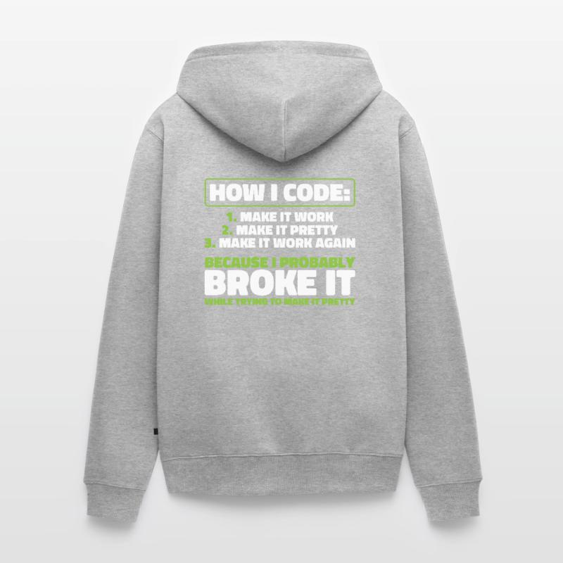 Developer, Coder, Programmer Unisex Premium Organic Zip Hoodie