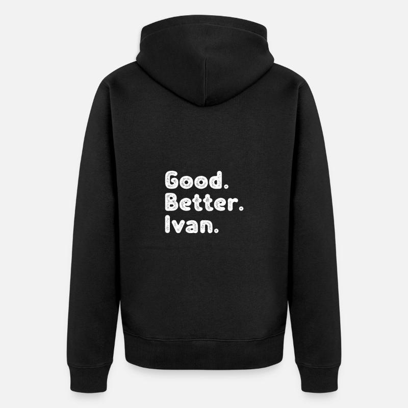 Good better Ivan - Unisex Premium Bio Zip Hoodie - Schwarz