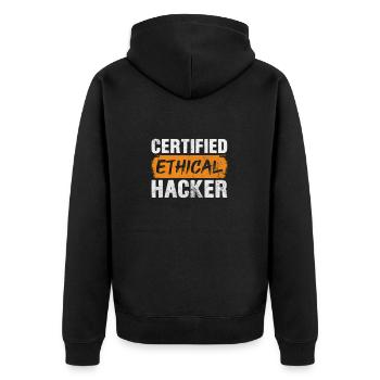 Hacker - Veste à capuche bio Premium Unisexe - noir - Dos - Nico (187cm)
