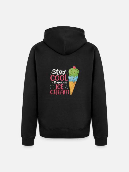 Eiscreme - Unisex Premium Bio Zip Hoodie - Schwarz