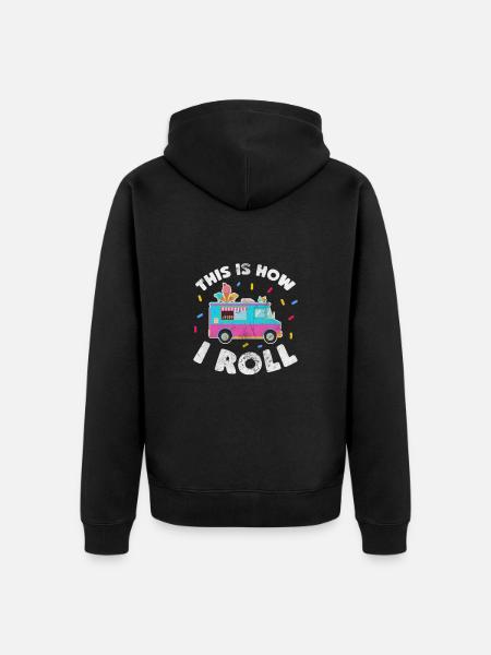 Eiscreme - Unisex Premium Bio Zip Hoodie - Schwarz