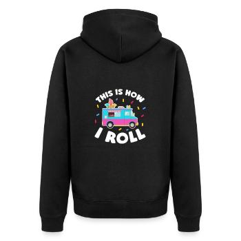 Ice Cream Ice Cream Ice Cream Summer Gift - Unisex Premium Organic Zip Hoodie - black - Back - Nico (187cm)