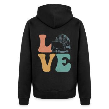 Cement Mixer Concrete Mixer Concrete Paver - Unisex Premium Organic Zip Hoodie - black - Back - Nico (187cm)