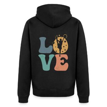 Cheerleader Cheerleading Cheer - Unisex Premium Bio Zip Hoodie - Schwarz - Hinten - Nico (187cm)