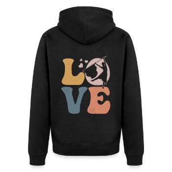 Flag Guard Marching Band - Unisex Premium Organic Zip Hoodie - black - Back - Nico (187cm)
