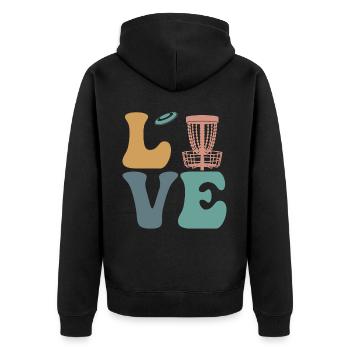 Disc Golf Disc Golfing Disc Golfer - Unisex Premium Organic Zip Hoodie - black - Back - Nico (187cm)