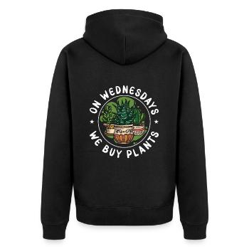 Plantes d’intérieur Le mercredi, nous achetons des plantes Fleuriste - Veste à capuche bio Premium Unisexe - noir - Dos - Nico (187cm)