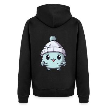 Esquimau Froid Comique Hiver - Veste à capuche bio Premium Unisexe - noir - Dos - Nico (187cm)