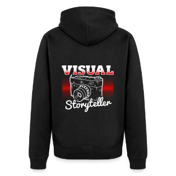 Fotografie -Fotoshooting Für Fotokamera. - Unisex Premium Bio Zip Hoodie - Schwarz - Hinten - Nico (187cm)