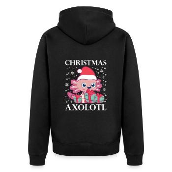 Axolotl Lovers Christmas Outfit for Christmas - Unisex Premium Organic Zip Hoodie - black - Back - Nico (187cm)