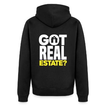 Real Estate Agent Housing - Unisex Premium Organic Zip Hoodie - black - Back - Nico (187cm)