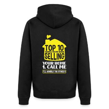 Top 10 des agents immobiliers - Veste à capuche bio Premium Unisexe - noir - Dos - Nico (187cm)