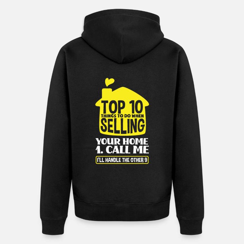 Top 10 des agents immobiliers - Veste à capuche bio Premium Unisexe - noir