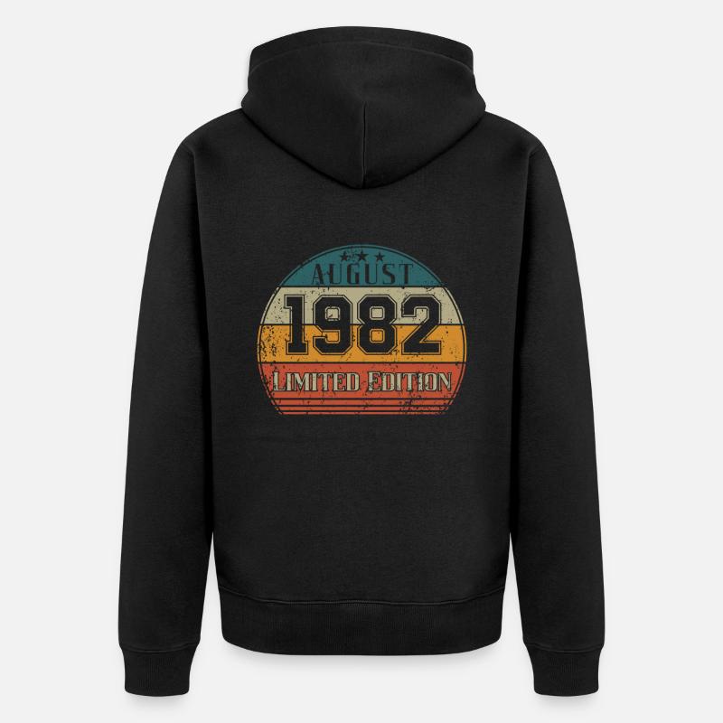 Anniversaire - Edition Limitée Août 1982 - Veste à capuche bio Premium Unisexe - noir